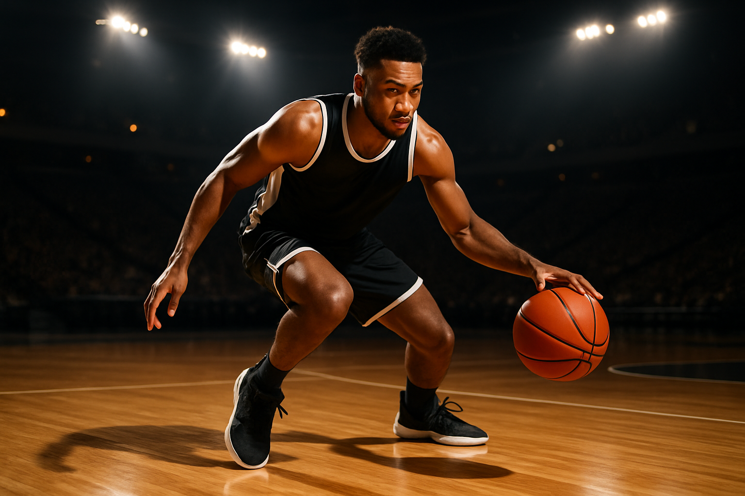 basketball player dribbling