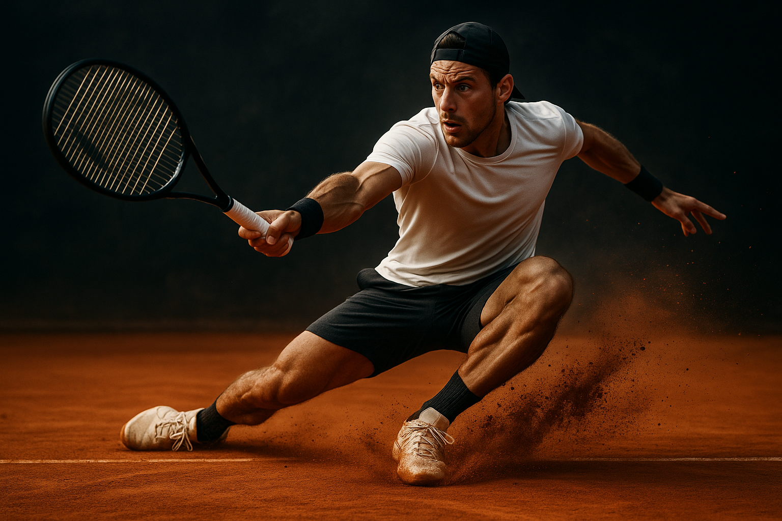 tennis player sliding